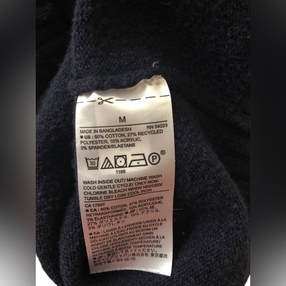 2/$14 ❤️ Banana Republic Black Turtleneck Sweater Dress/Tunic Sz M - Picture 8 of 8